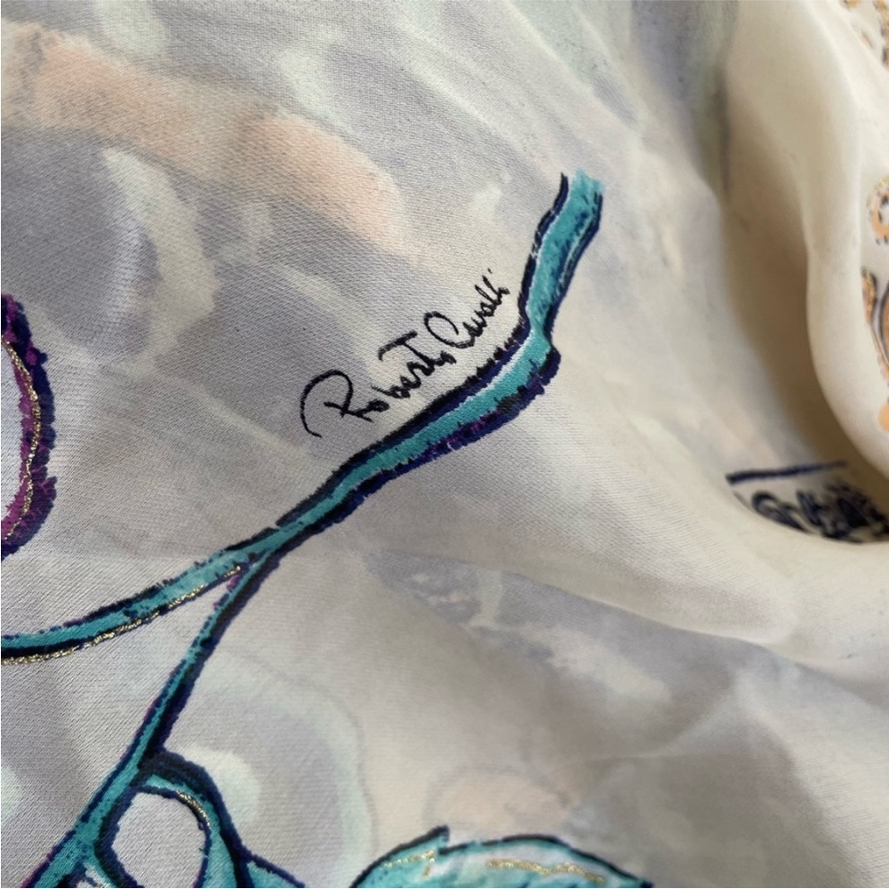 Auth ROBERTO CAVALLI S/S 2003 Dragon Tattoo Silk Scarf - Picture 11 of 11